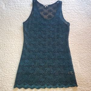The Buckle Lace Green Black Top/Dress XL